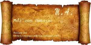 Mózes Ambrus névjegykártya